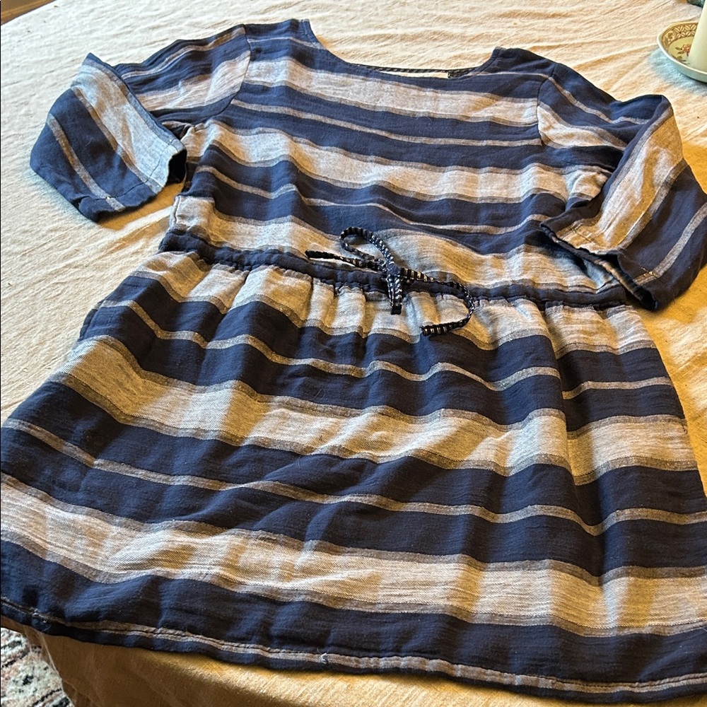 Ace & Jig Navy and Light Gray Striped Tunic